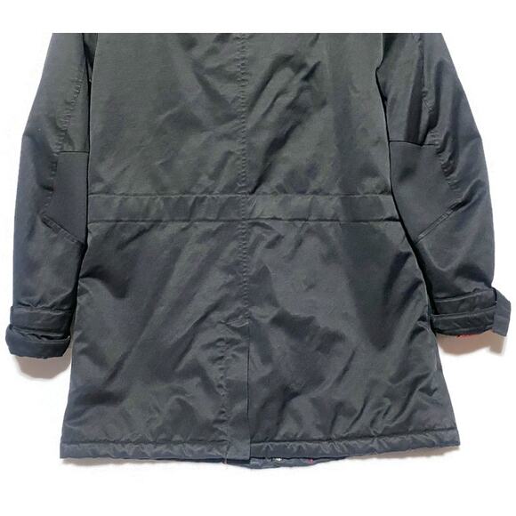 Victorinox Winter Coat Women's Large Heavy Duty Black Lined With Hidden Hood - Picture 7 of 9